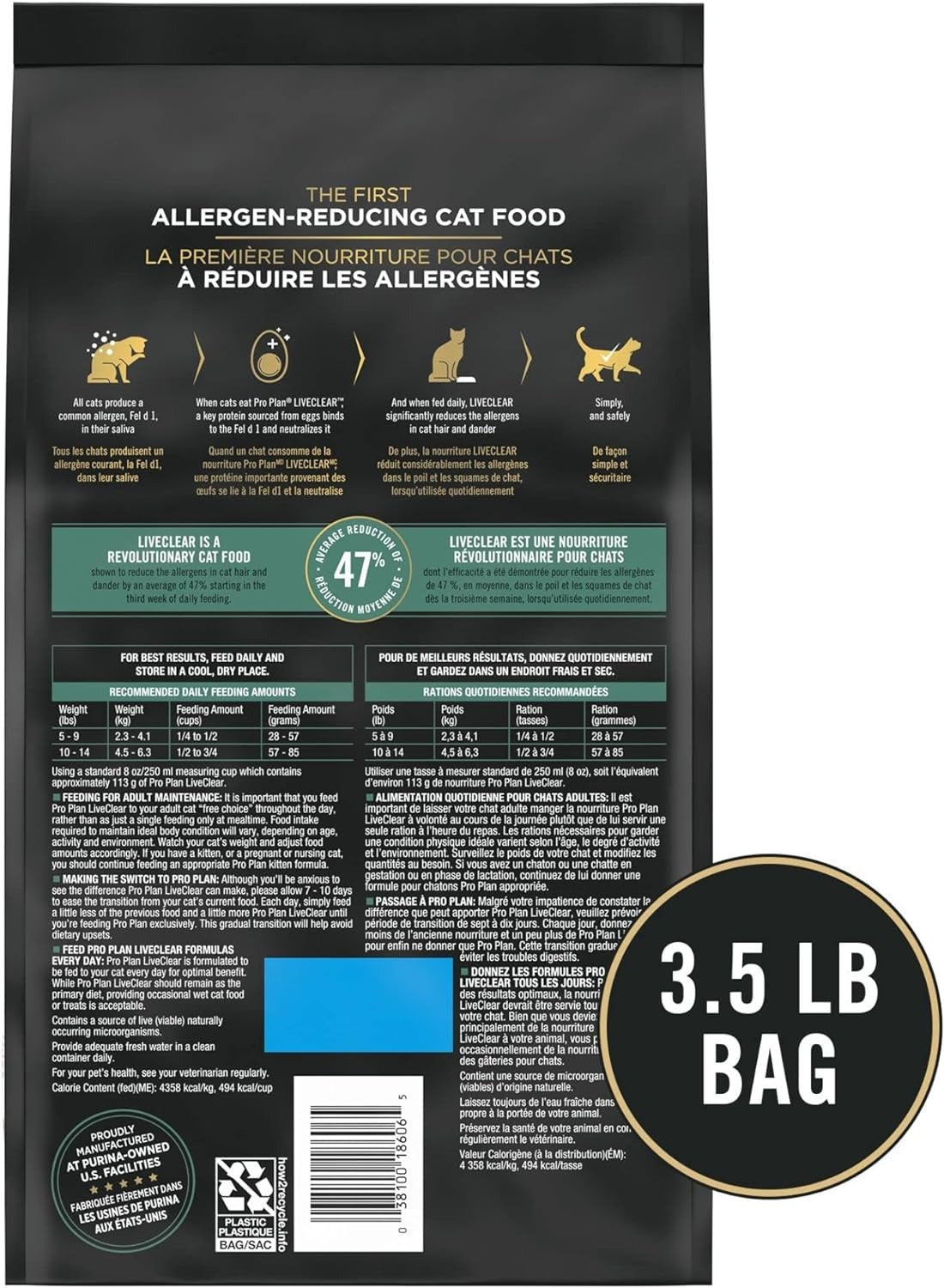 Liveclear with Probiotics Allergen Reducing Adult Dry Cat Food & Cat Shampoo