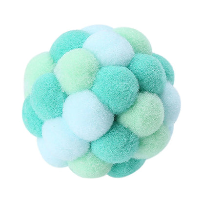 Funny Cat Toy Stretch Ball Built-In Bell Fuzzy Cats Creative Colorful Interactive Toy Christmas Cat Toy Balls for Indoor Cats and Kittens