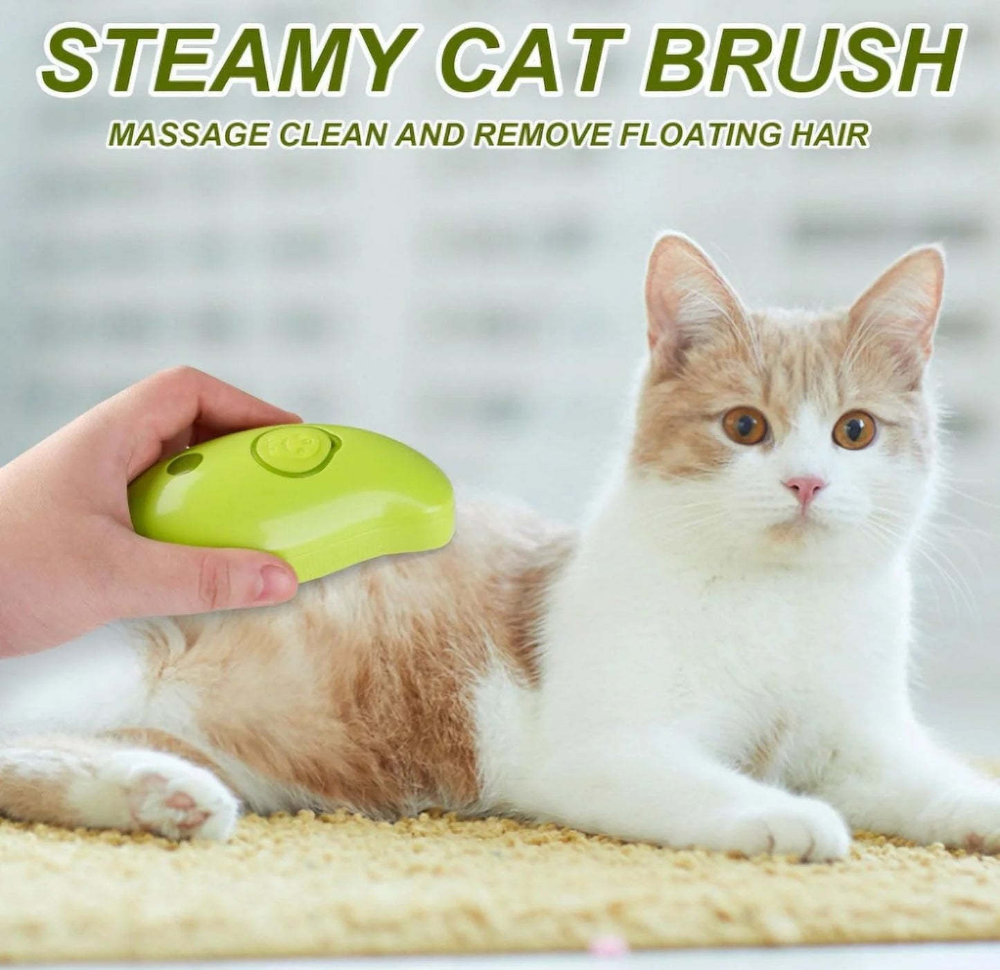 3 in 1 Self Cleaning Cat Steamer Brush-Removes Tangled Hair, Cat Steamer Brush for Massage