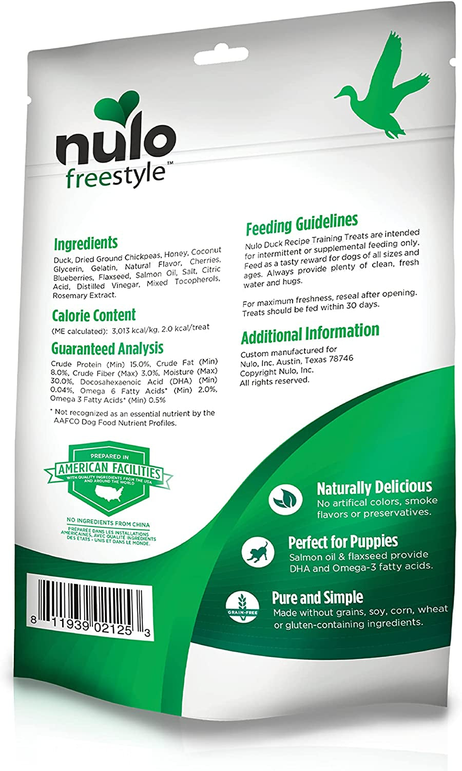 Freestyle Trainers Dog Treats: Grain Free Dog Training Treats - Healthy Low Calorie Treat Reward for Adult and Puppy Dogs - Gluten Free Dog Treat for Any Size or Breed - Duck Recipe - 4 Oz Bag