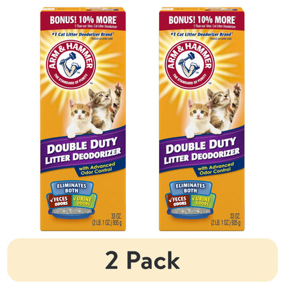 Double Duty Cat Litter Deodorizer and Pet Odor Eliminator, 33 Oz Box