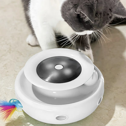 Cat Toys 2-In-1 Interactive Cat Toys for Indoor Cats, Cat Balls, Cat Mice Toy, Cat Entertainment Toys with 2Pcs Feathers, Motion-Activated Toy with Feathers Provides, Batteries or USB Charge