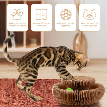 Interactive Cat Toys for Christmas Cat Scratch Boxes for Indoor Cats Magic Organ Cat Scratching Board with Toy Bell Cat Scratching Board Travel Cat Scratcher